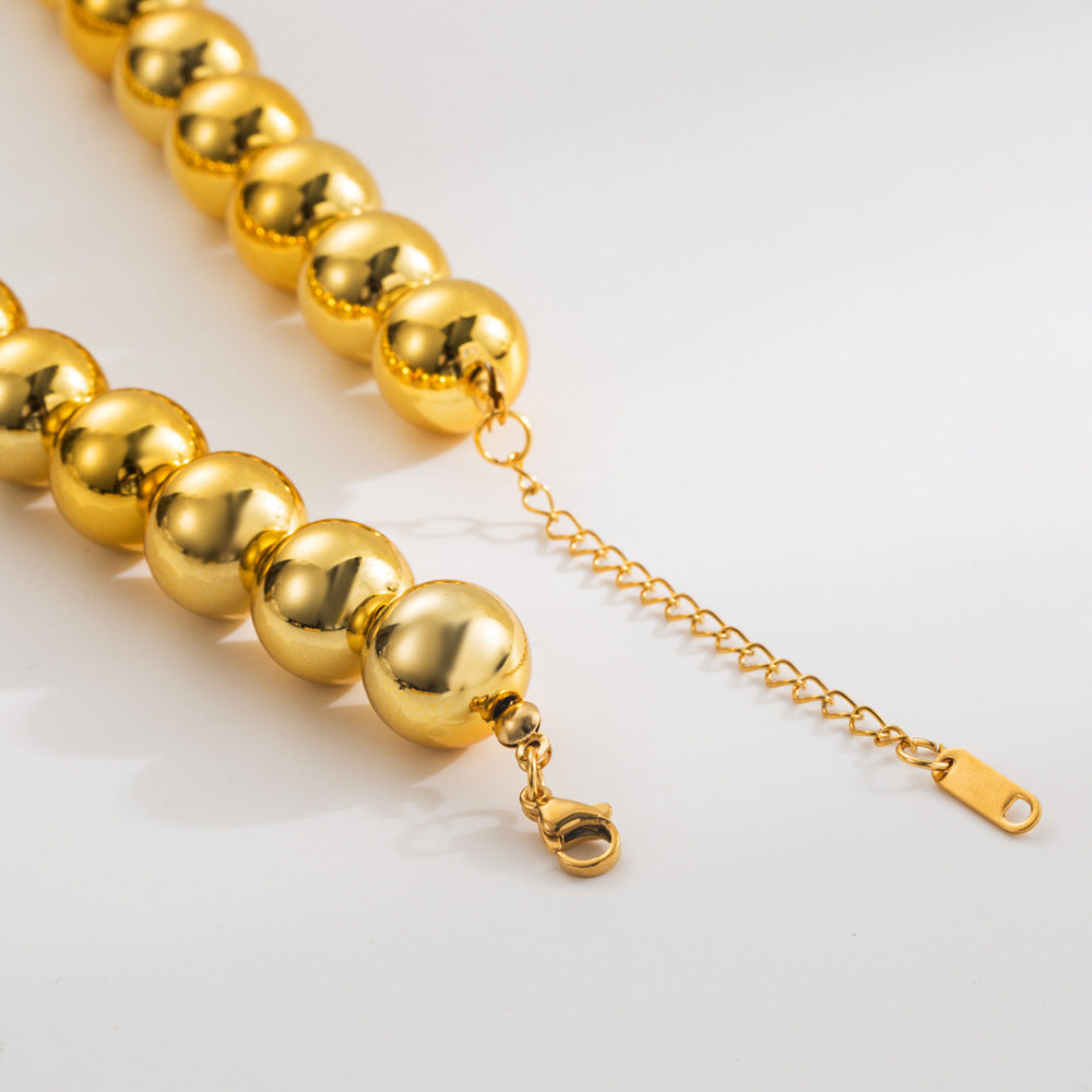 Wholesale Alloy Gold Necklace Minimalist Hip-hop Beaded Clavicle Chain