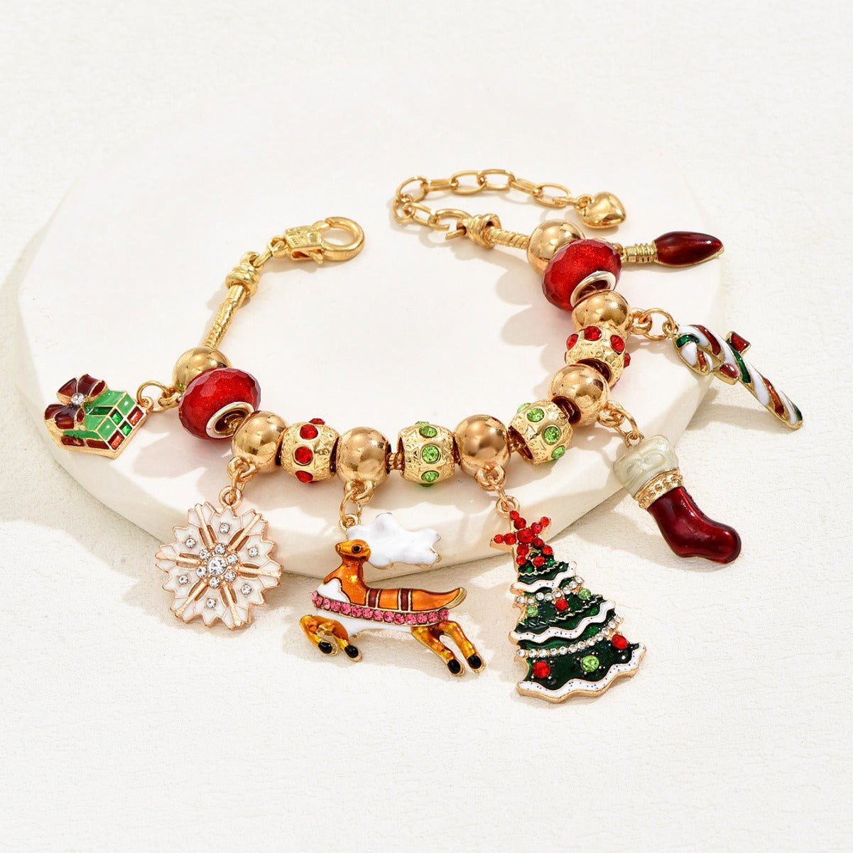 Wholesale Christmas Tree Elk Beaded Bracelets