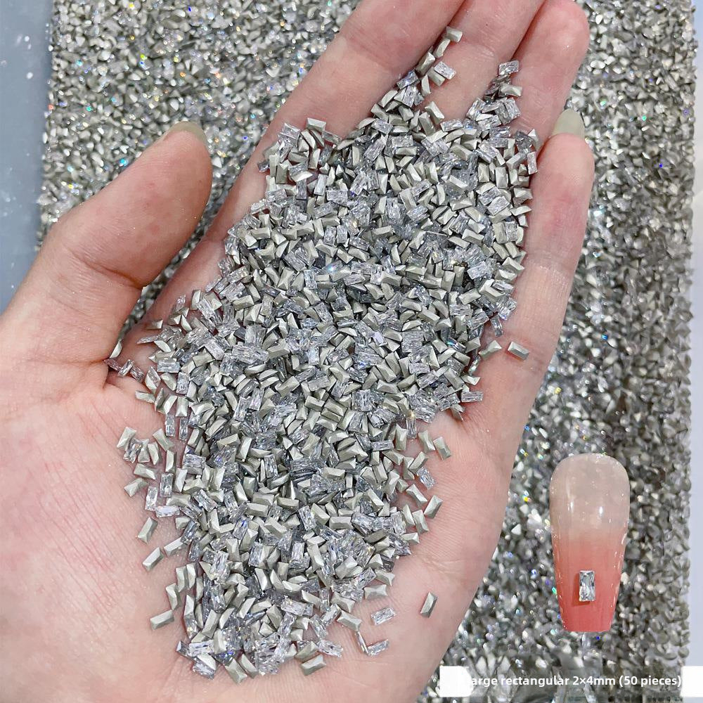 Wholesale 50/1000/10000pcs nail art mini small pointed bottom zircon shaped diamond super flash mini white micro zircon nail decoration
