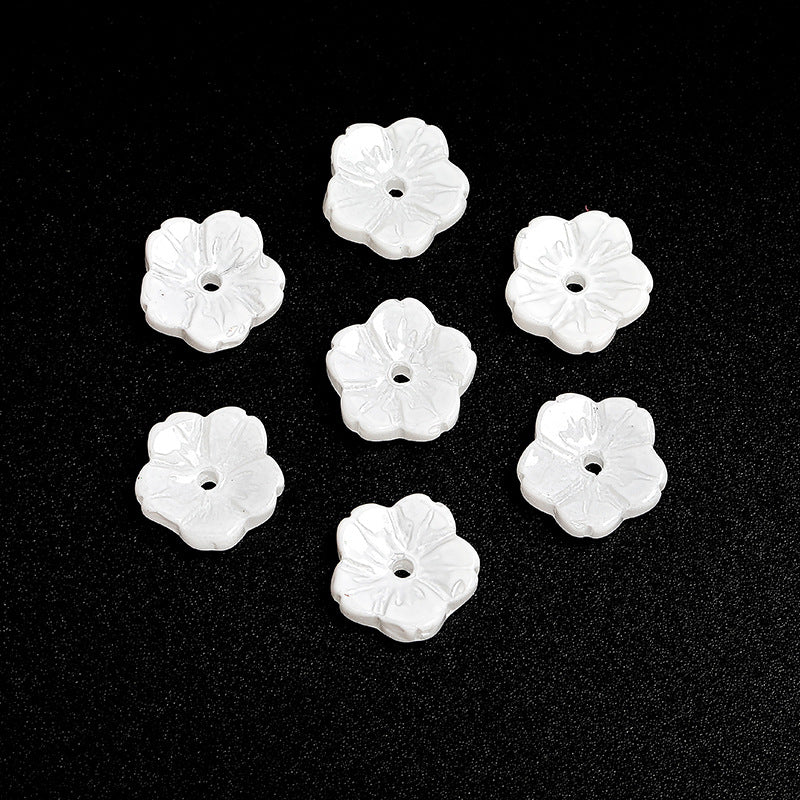 Wholesale 100pcs10mm Glass Transparent Petals Gradient Through Hole Beads DIY Spacer