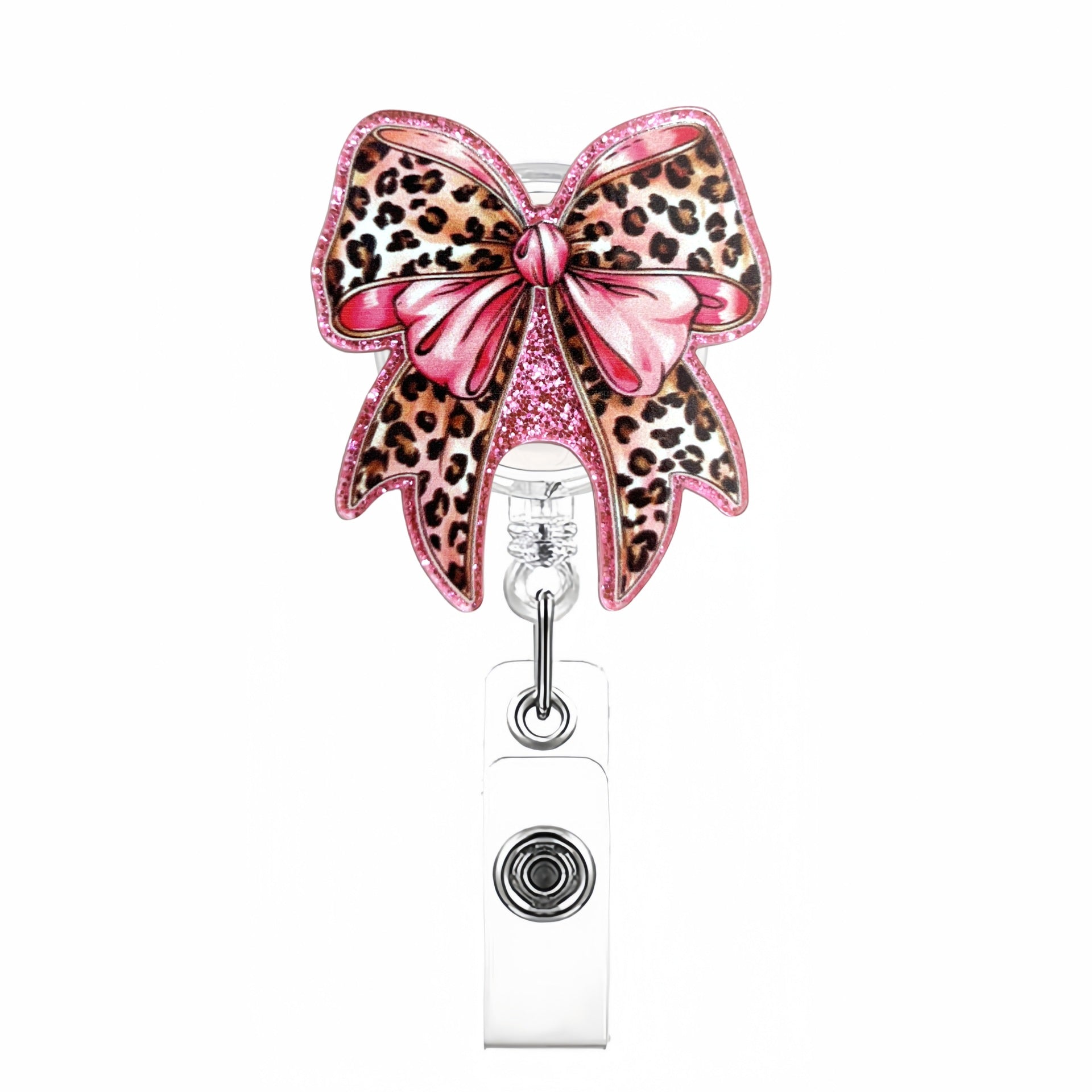 Wholesale New Flash Point Acrylic Creative Bow Doctor Nurse Student ID Easy Pull Buckle Telescopic Badge Clip