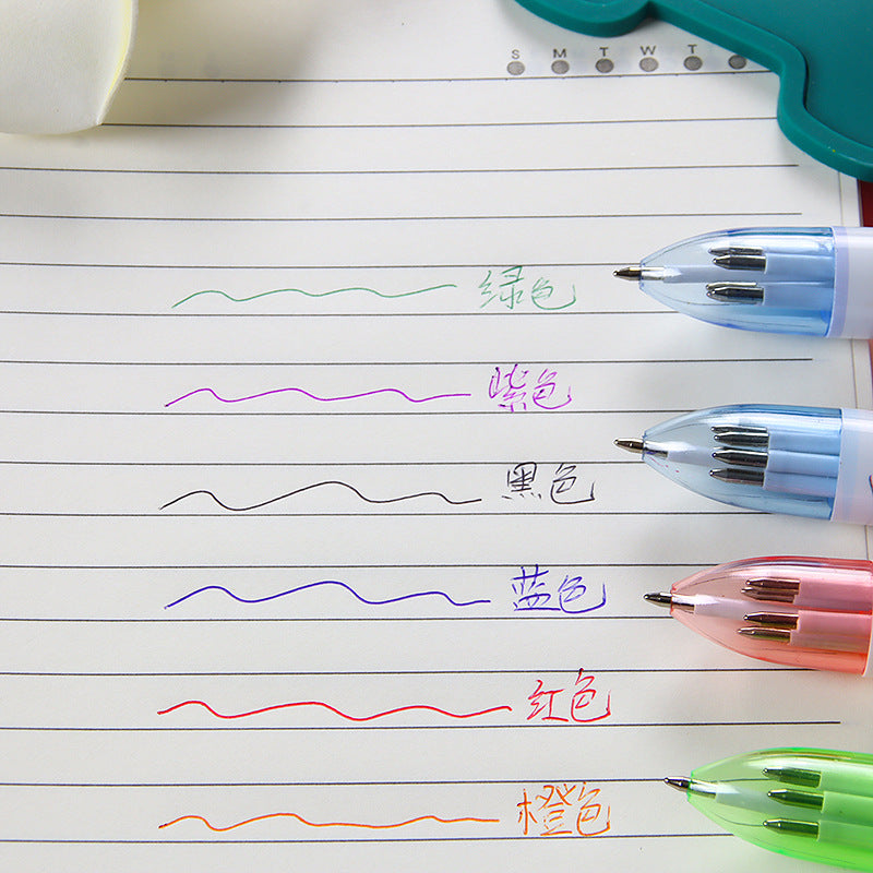 Wholesale Christmas 6 Color Plastic Ballpoint Pens
