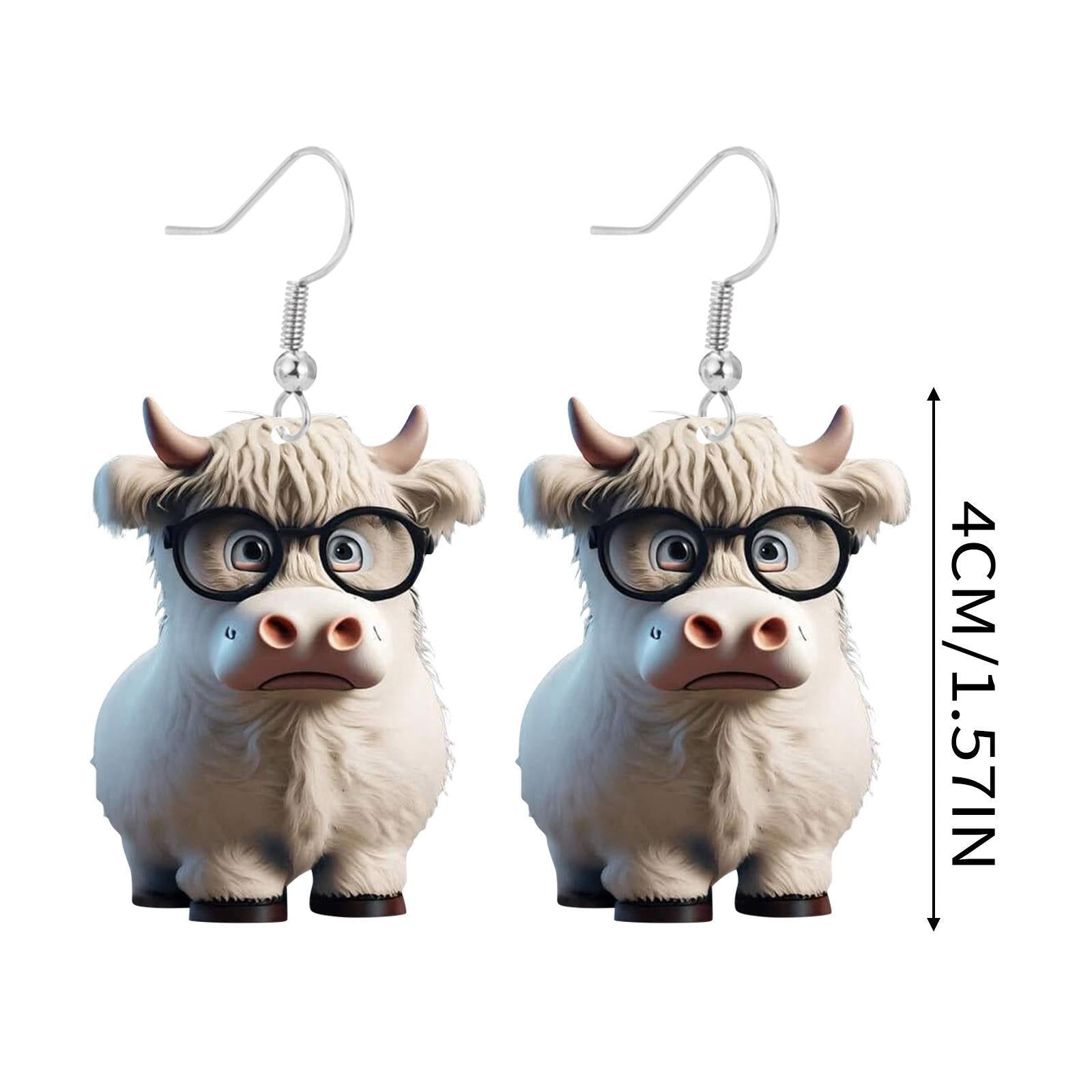 Wholesale New Highland Cow Creative Acrylic Earrings
