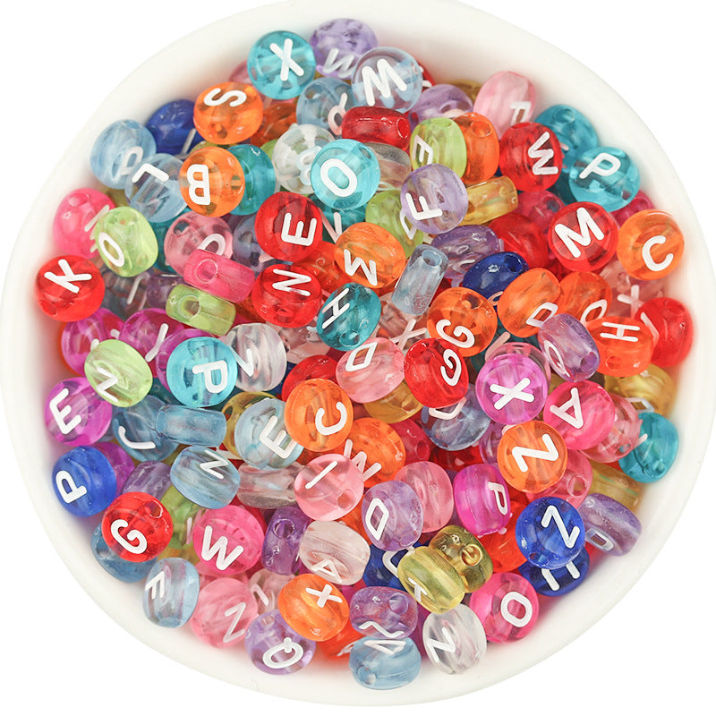 Wholesale of 100 Pieces/pack of Acrylic Colored English Letter Beads