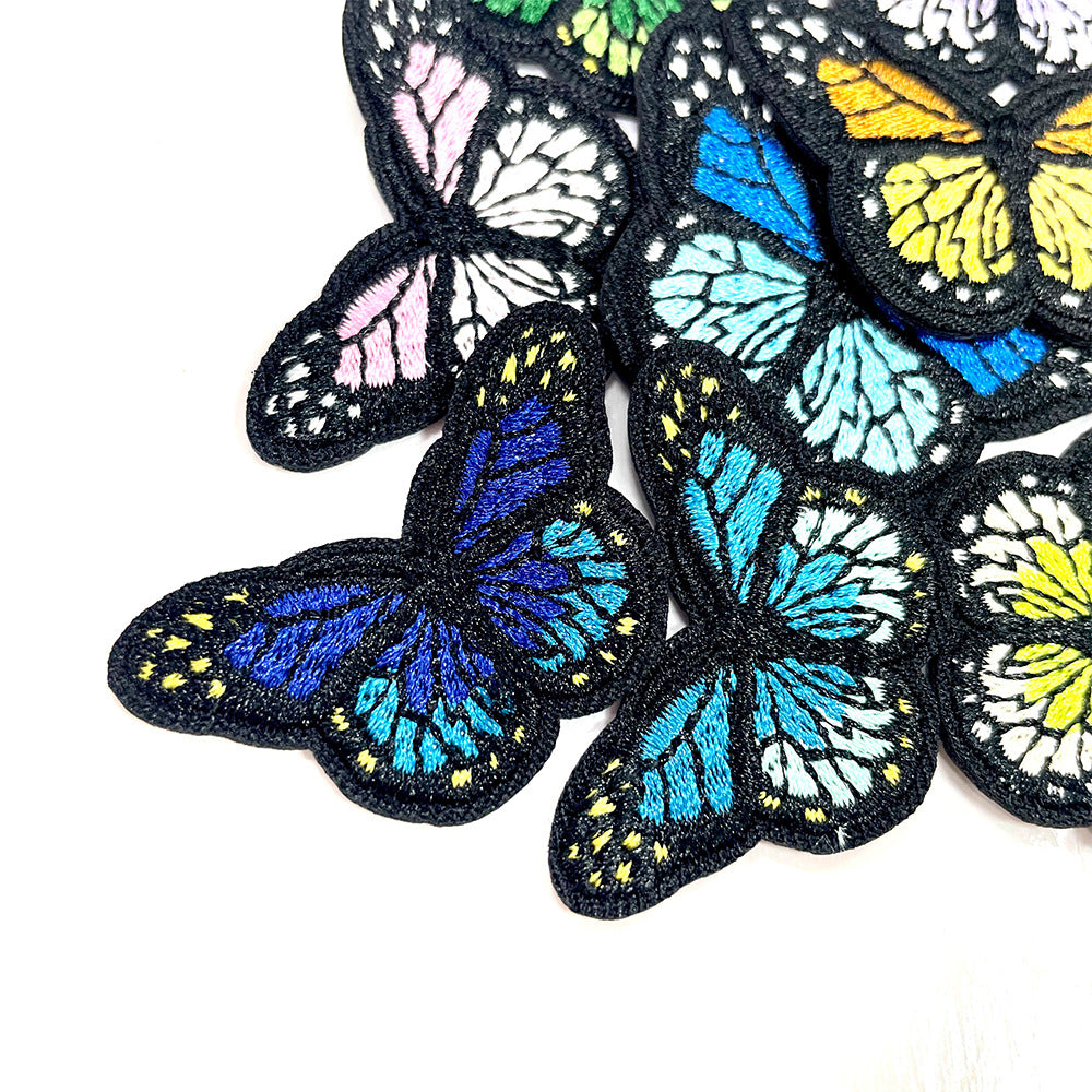 Wholesale Colorful embroidered butterfly patch