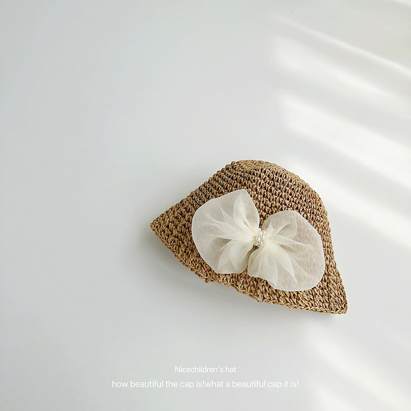 Wholesale Children's Empty Straw Hat with Bow