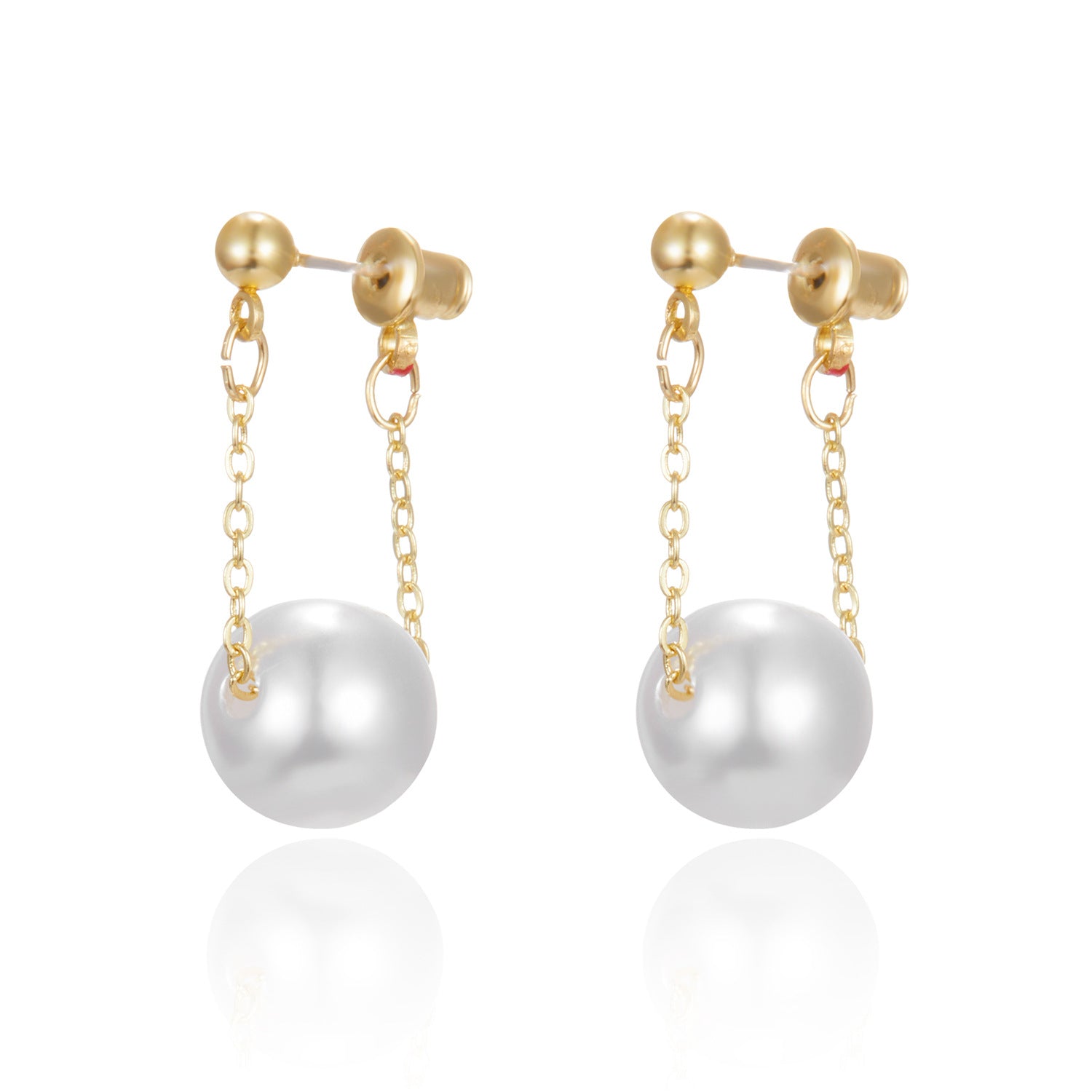 Wholesale Braided Champagne Imitation Pearl Hoop Earrings