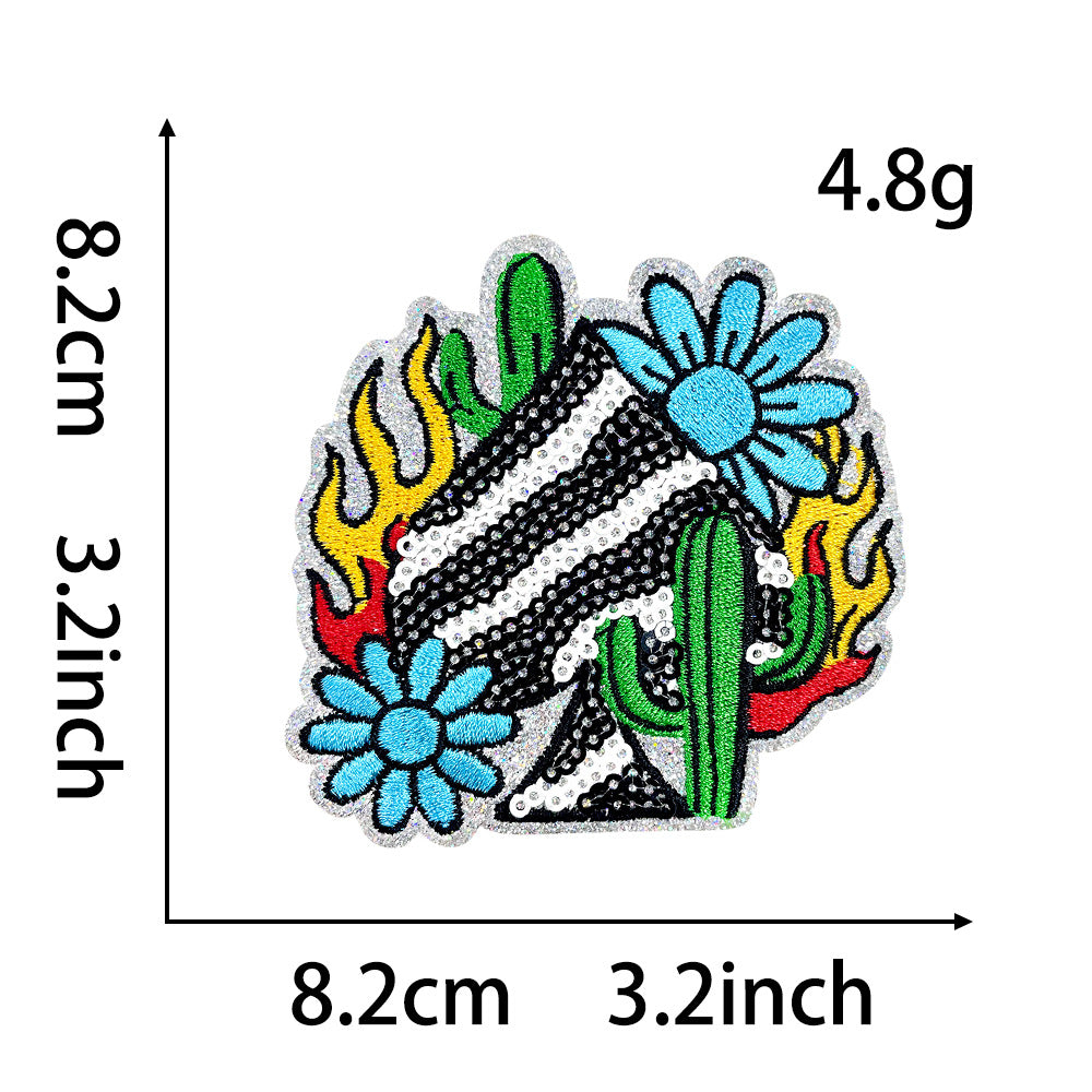 Wholesale Las Vegas Casino Dice Poker Sequined Embroidered Patch Set Iron On For et Fashion Gift