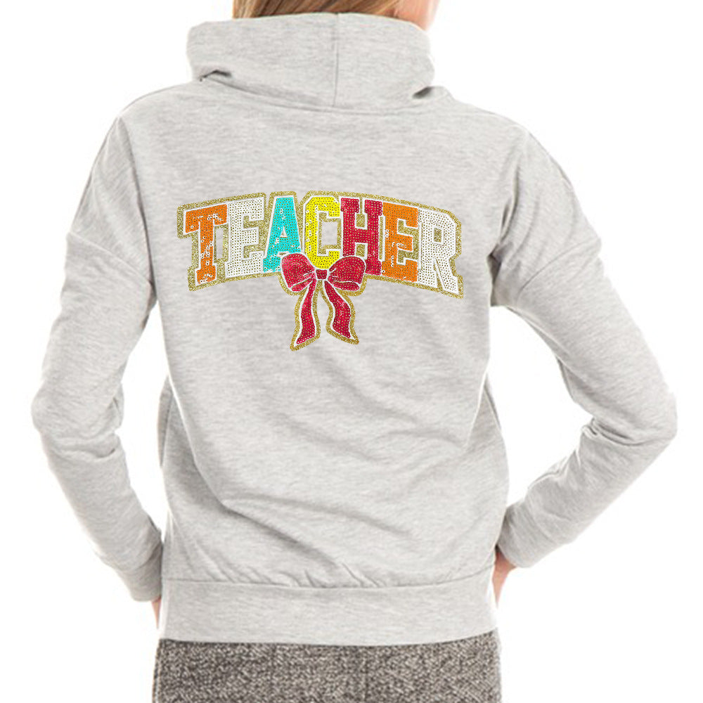 Wholesale Teacher S Day Iron On Sequin Bow Embroidery Patch DIY Decorative Fashion Accessory For Clothing Bags Shoes Gift