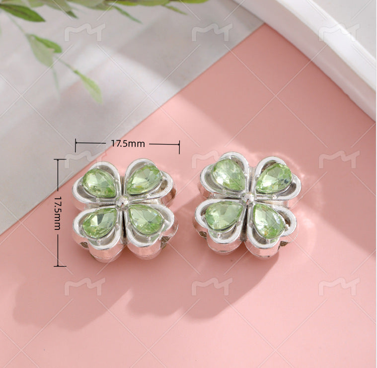 Wholesale Flower full diamond alloy wearable straight hole beaded DIY mobile phone keychain handmade jewelry