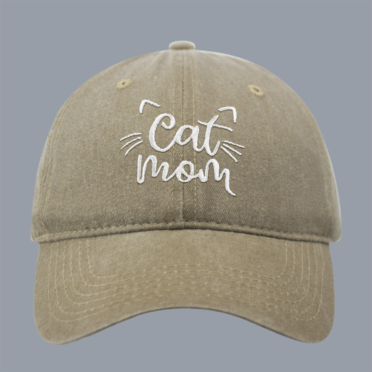 Wholesale New Men's and Women's Letter CAT MOM Embroidered Washed Baseball Cap Outdoor Sports Washed Cotton Sunshade Cap Tide