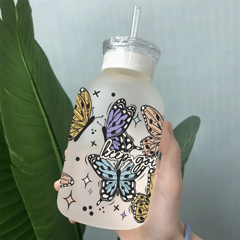 Wholesale Colorful Butterfly Flowers 16oz Cup UV DTF Wraps