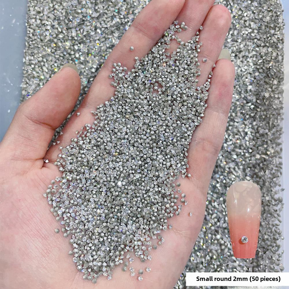 Wholesale 50/1000/10000pcs nail art mini small pointed bottom zircon shaped diamond super flash mini white micro zircon nail decoration