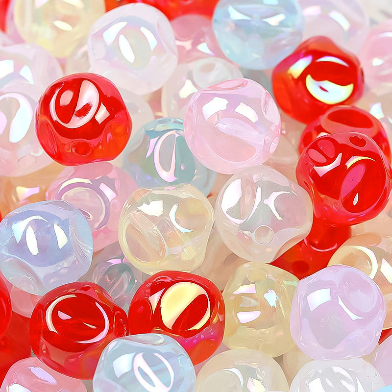 Wholesale 100pcs Solid Color UV Coated Acrylic Beads Fig Through-hole DIY Beads