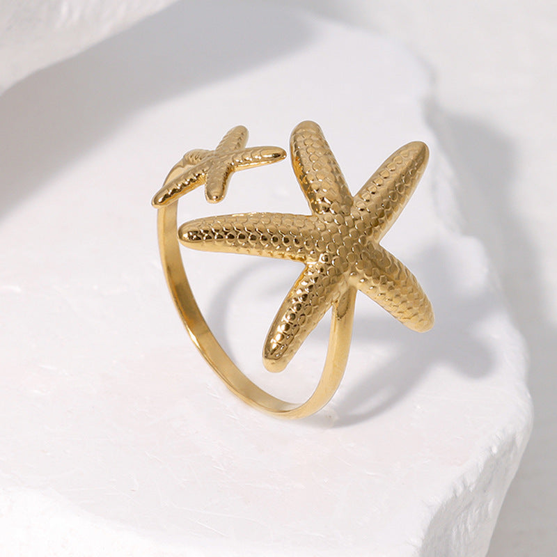 Wholesale summer marine elements open stainless steel ring