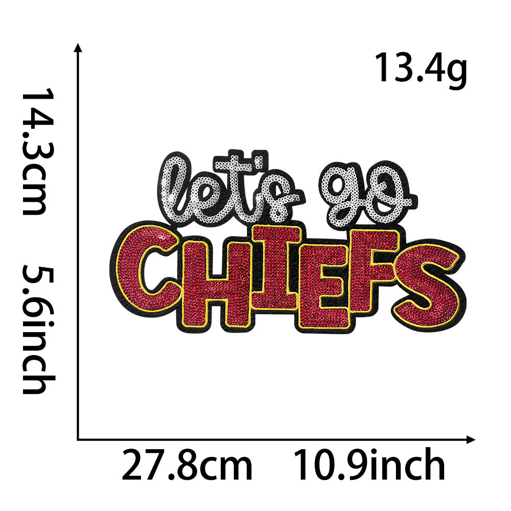 Wholesale Let S Go Series Sports Team Sequin Iron On Patch Chic Embroidered Decorative Accessory Great For Gift And Boutique Resale OLY Exclusive