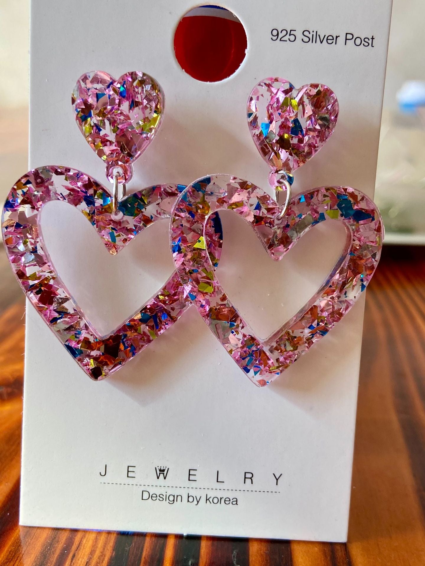 Wholesale Valentine' s Day Acrylic Love   Peach Heart Earrings