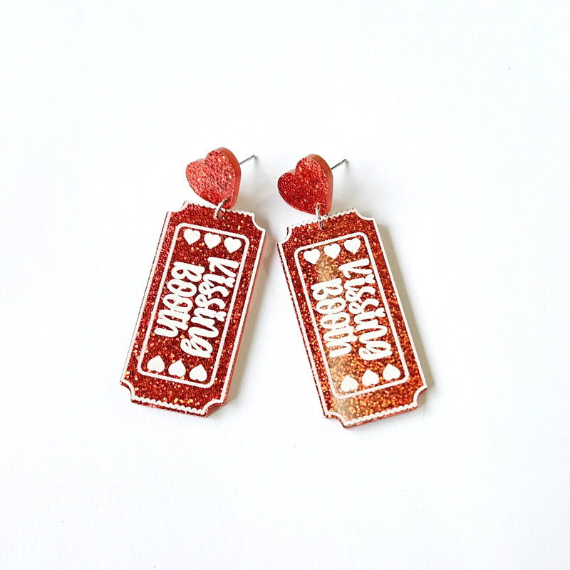 Wholesale Valentine's Day XOXO Heart Acrylic Earrings