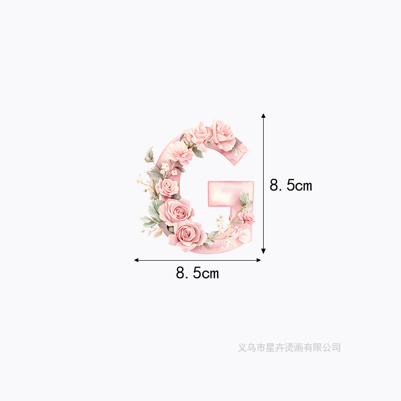 Wholesale 10pcs 26 letter flower branches and leaves UV DTF Ready to Press Transfers Wraps