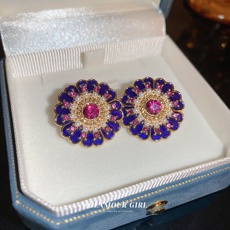 Wholesale Flowers Vintage Alloy Earrings