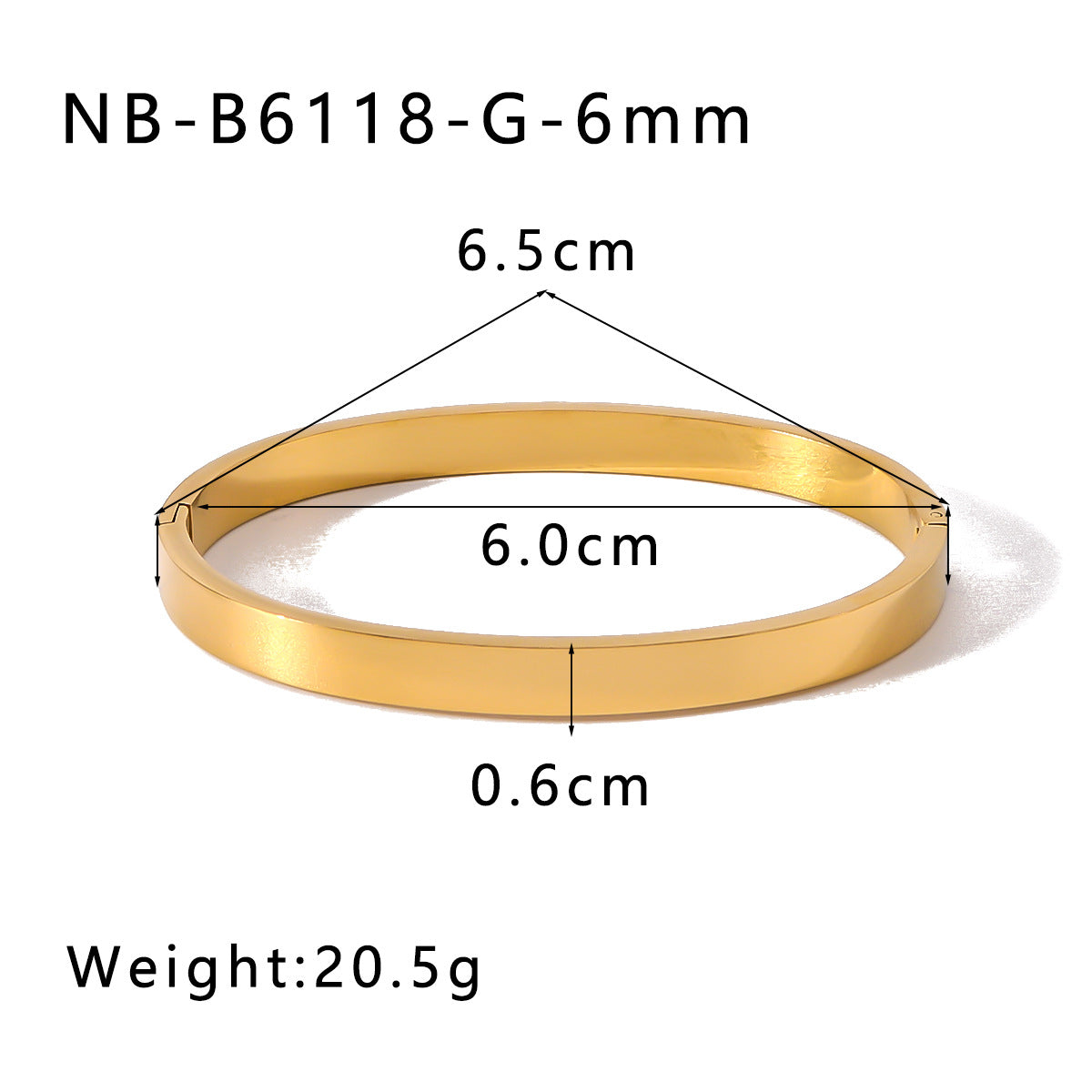 Wholesale Fashion Simple Vacuum Gold-plated Spherical Buckle Hand-polished Simple High-grade Plain Ring Bracelet