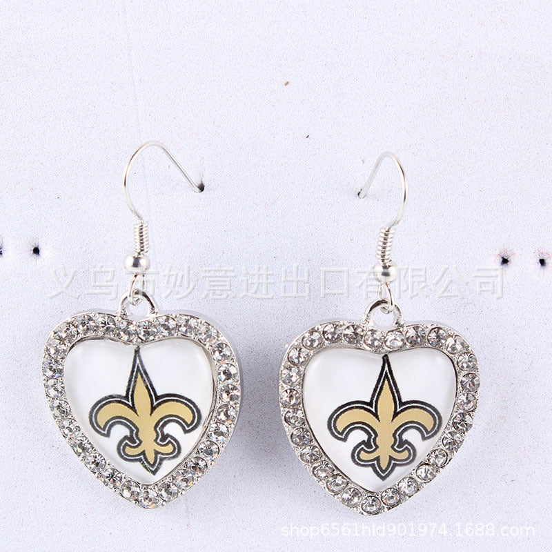 Wholesale Peach Dot Diamond Logo Earrings