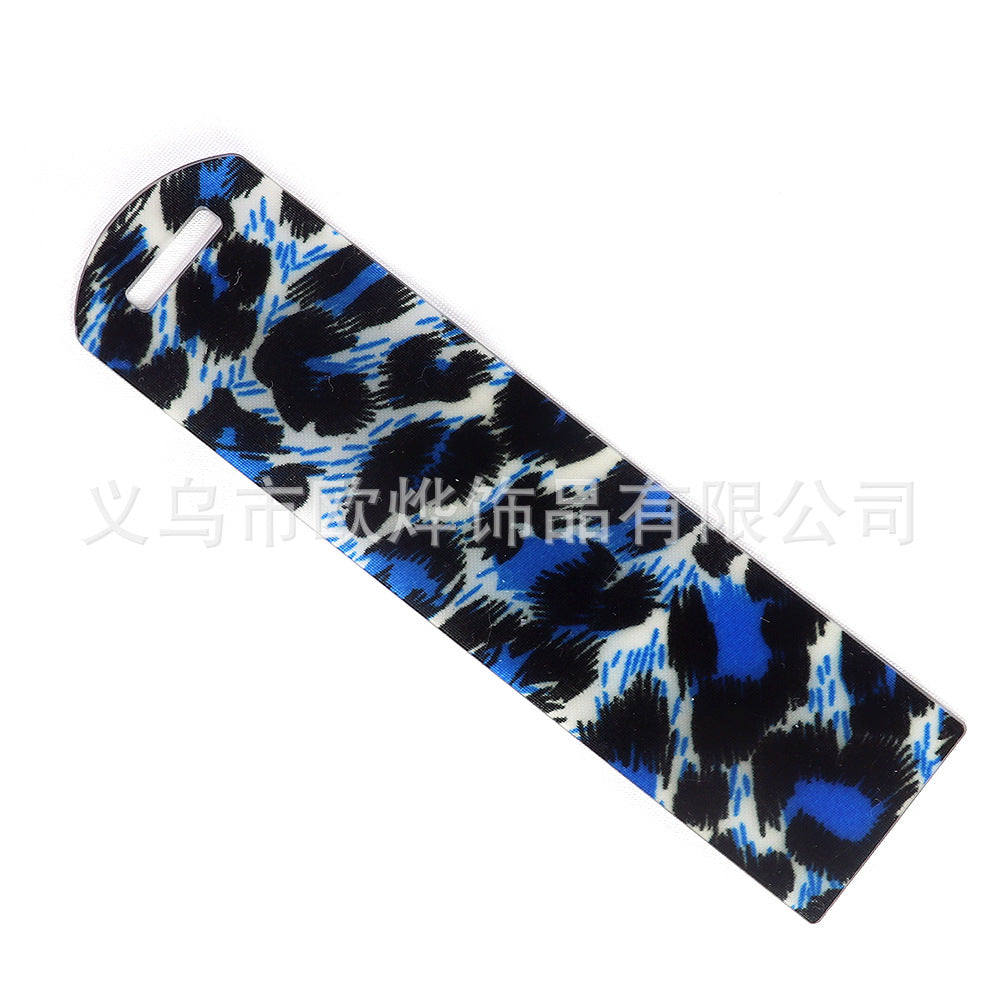 Wholesale 10pcs New Leopard Glitter Acrylic Bookmark DIY Pendant Booktag