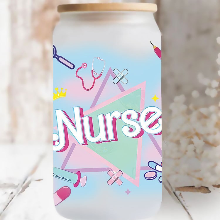 Wholesale Cartoon Colorful Medical 16oz Cup UV DTF Wraps