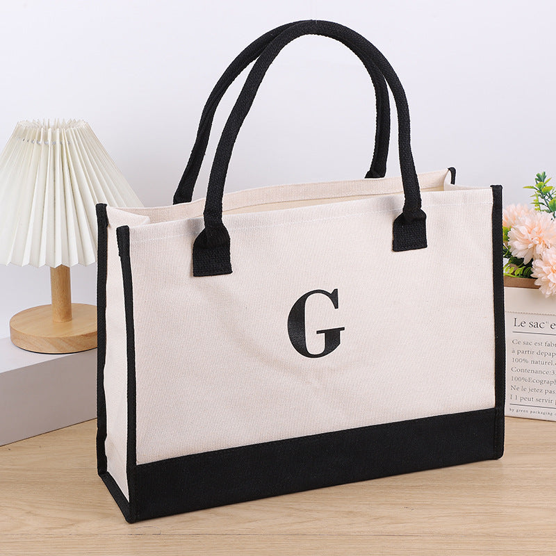 Wholesale Canvas Hand Letters Thickened Shopping Tote Bag