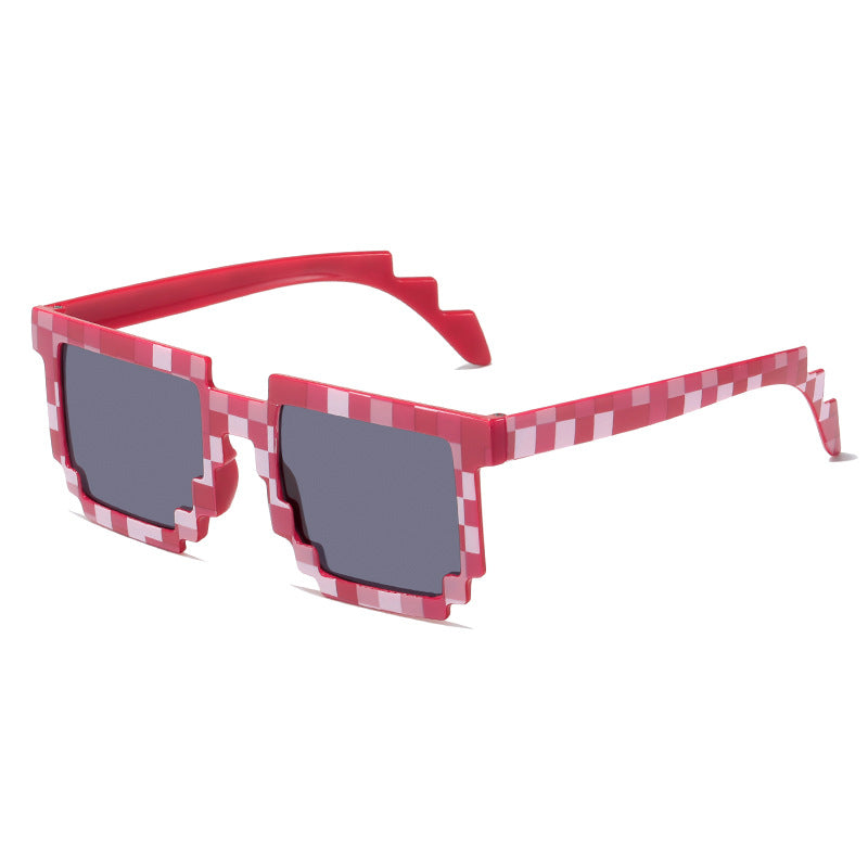 Wholesale Checkered Square Frame PC Sunglasses