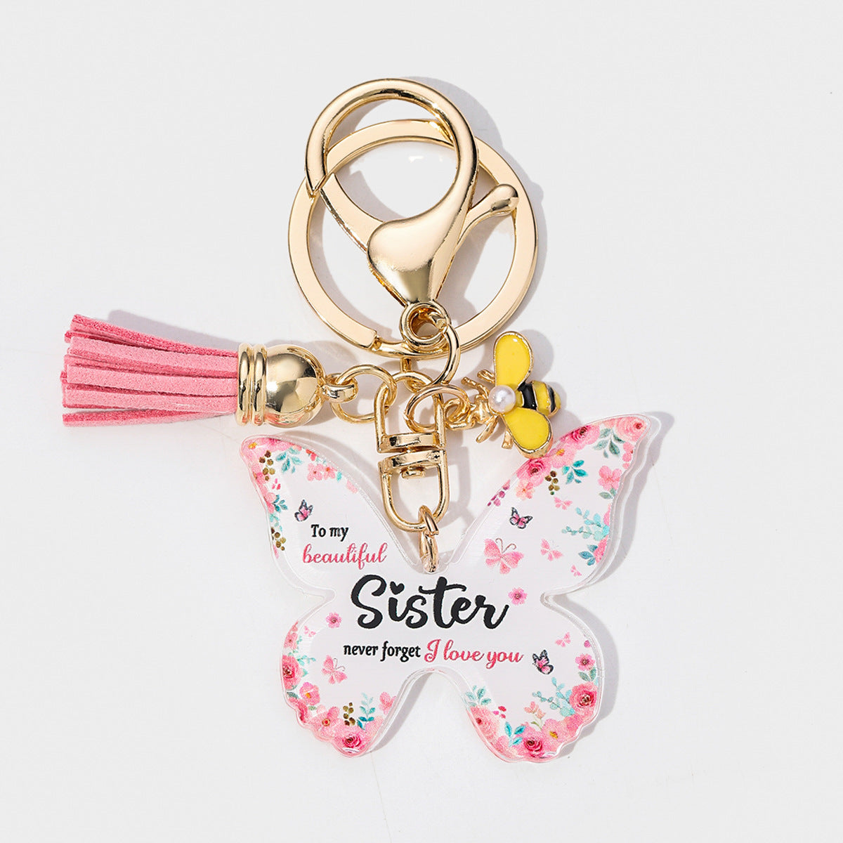 Wholesale Butterfly Shape Acrylic MOM Pendant Key Chain