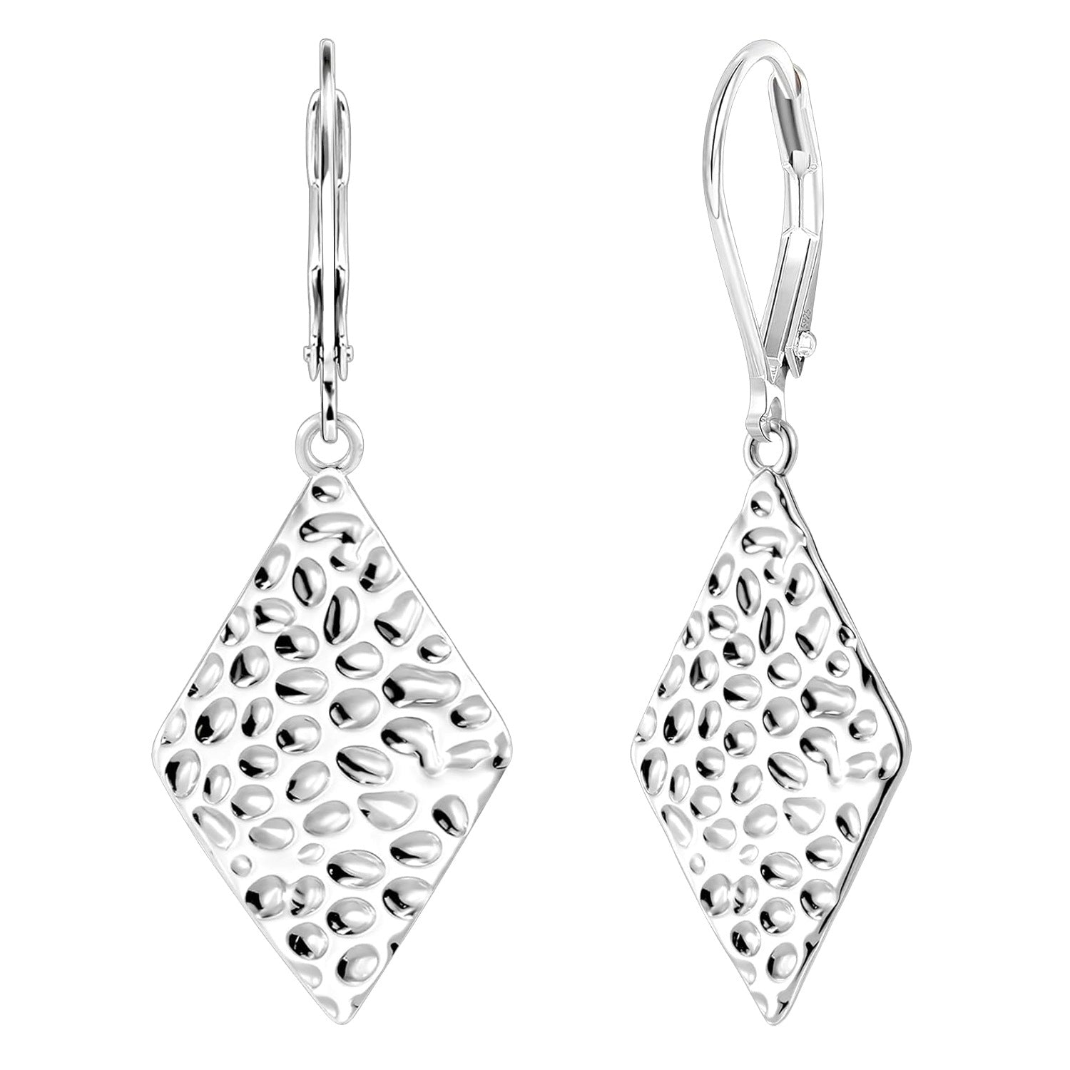 Wholesale Geometric Hammer Pattern Rhombus Earrings