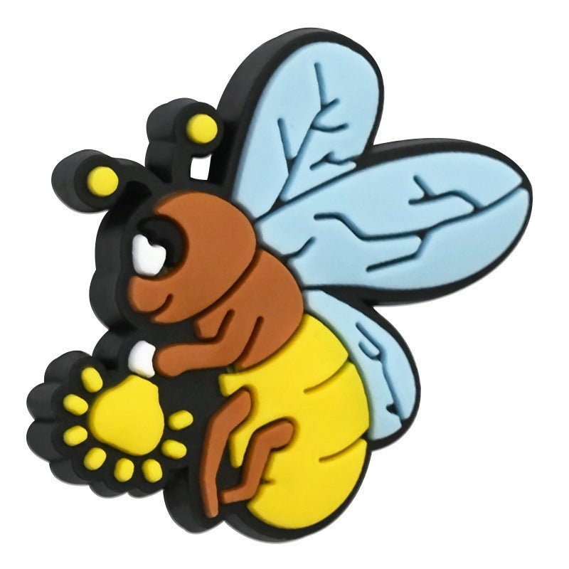 Wholesale Random 100pcs Cartoon Bee Series Ballpoint Pen Bead Accessories DIY Soft PVC Loose Beads