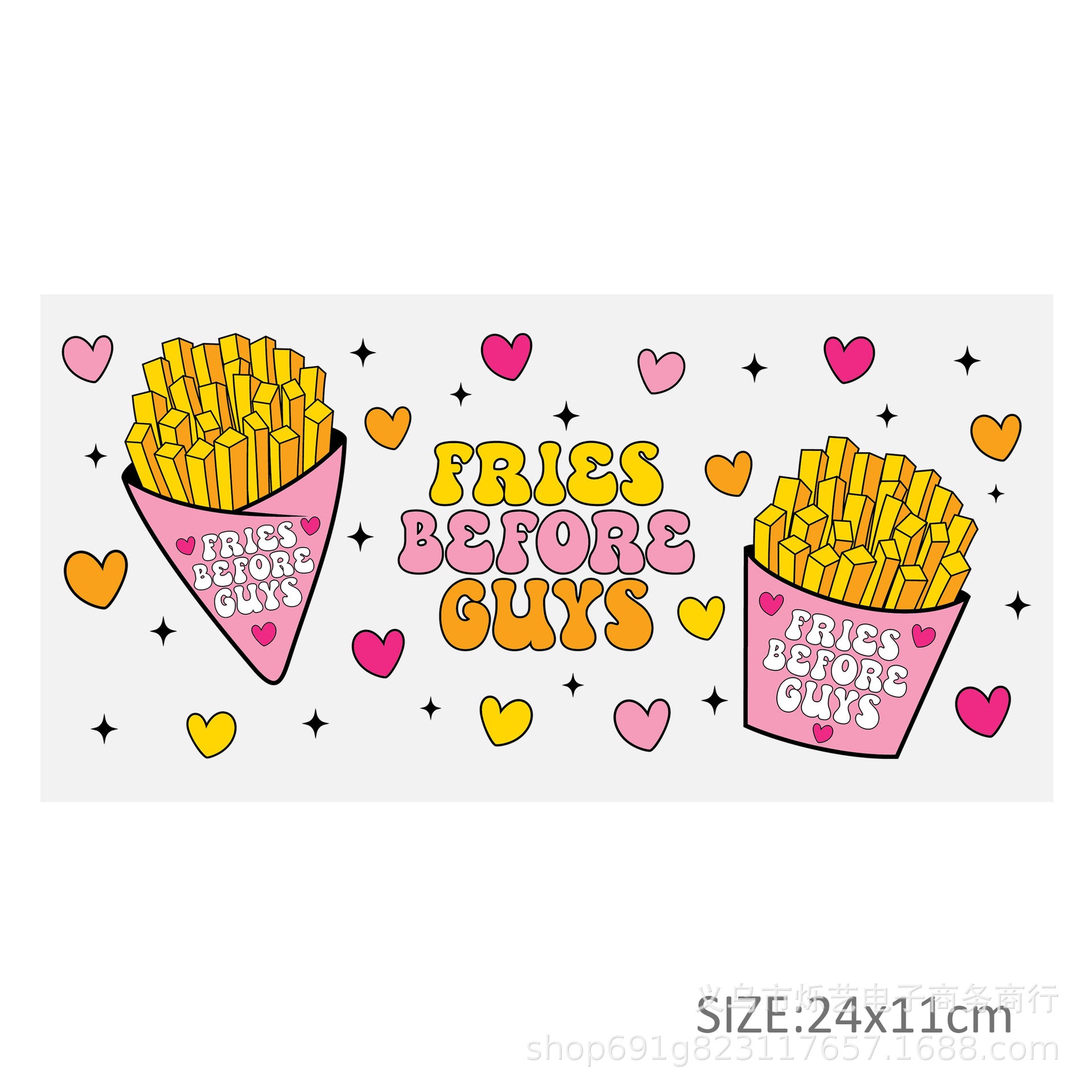 Wholesale Hamburgers and French fries food category 16oz Cup UV DTF Wraps