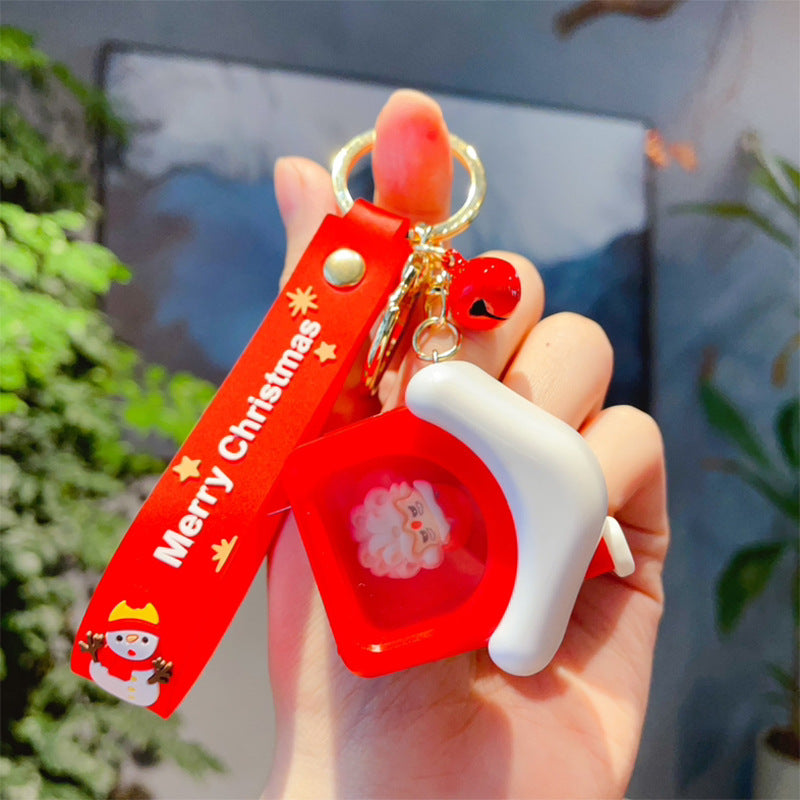 Wholesale Christmas Mini House Pendant Atmosphere Night Light PVC Keychain