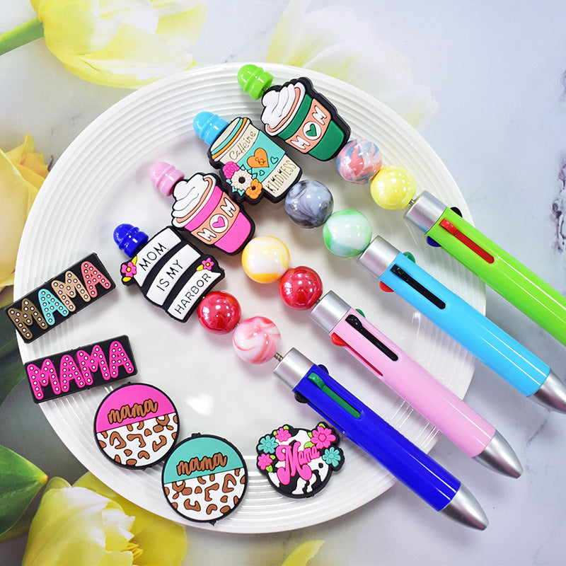 Wholesale Random100pcs Coffee Milk Tea Cup Beaded Lanyard Soft Rubber Focal Beads