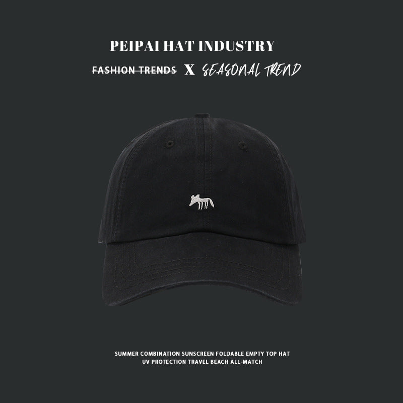 Wholesale Fox Grape Purple Baseball Cap Women's Embroidered Cute Wide-brimmed Sunshade Cap Unisex for Men and Women