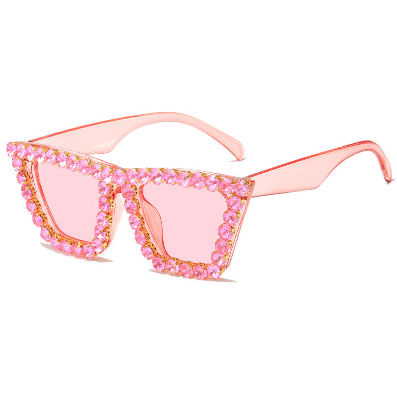 Wholesale Diamond Sticker Fashion Cat Eye PC Sunglasses