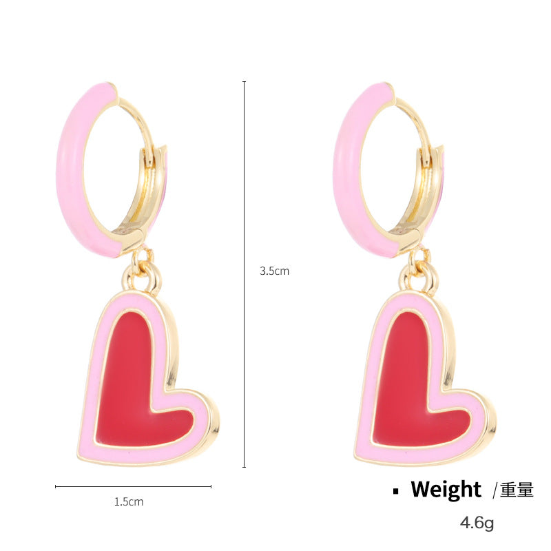Wholesale Valentine's Day Series Pink Love Earrings Set