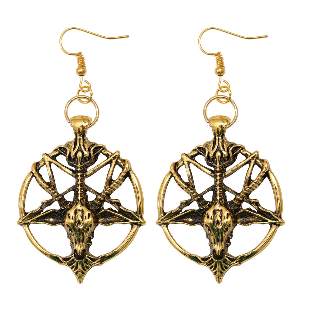 Pendientes de dios de la cabeza de la cabeza del cráneo literario al por mayor pendientes del dios