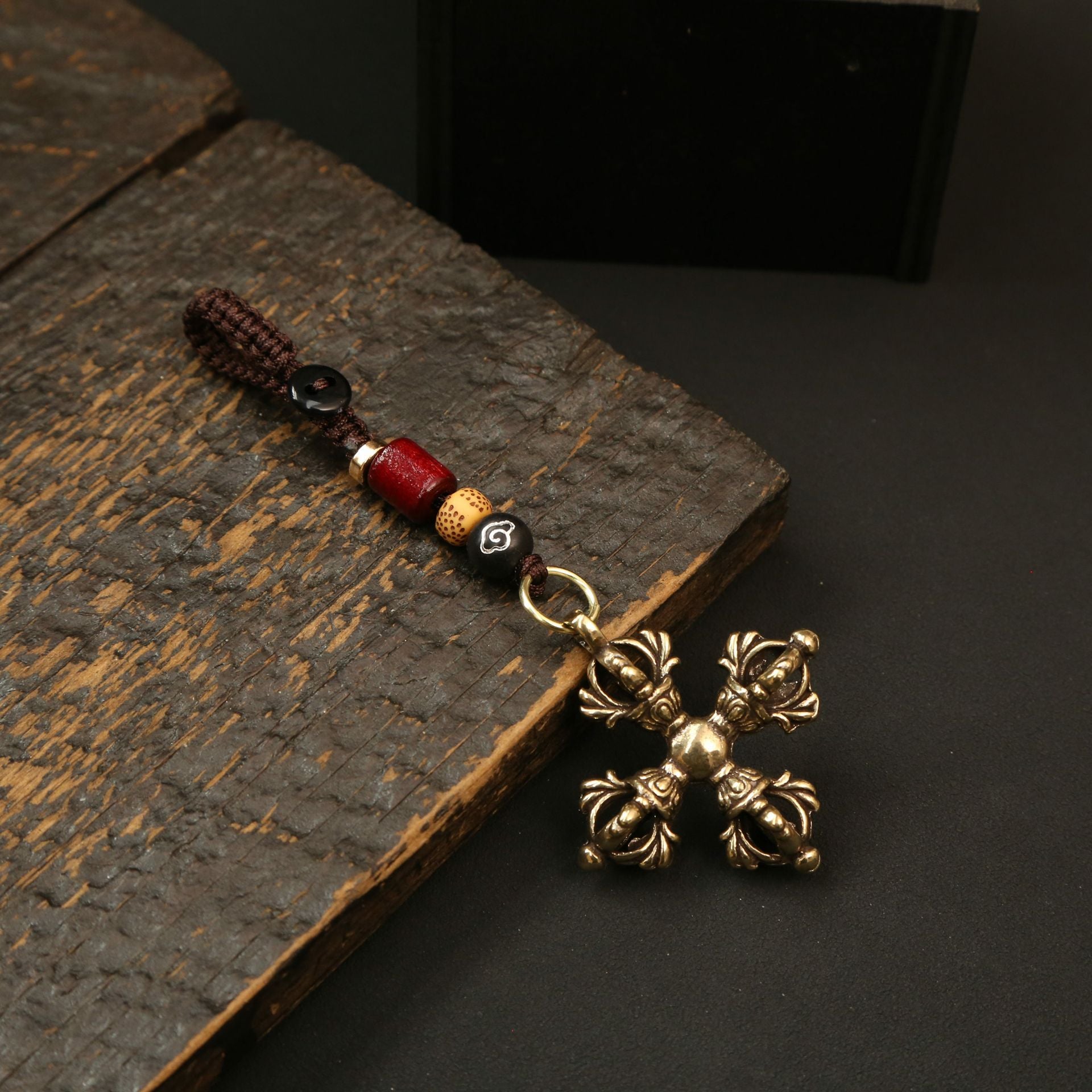 Wholesale Brass Cross Lotus Vajra Pendant Copper Craftsmanship