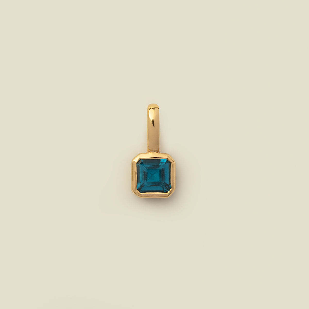 Wholesale Colorful birthstone block zircon  titanium steel pendant