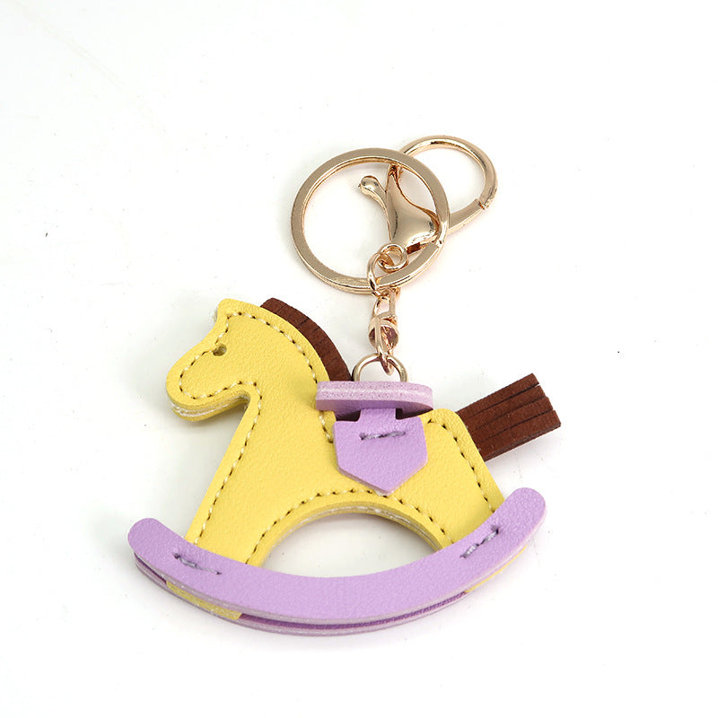 Wholesale Handmade Green Horse Bags Hanging Pieces Artificial Leather Keychains