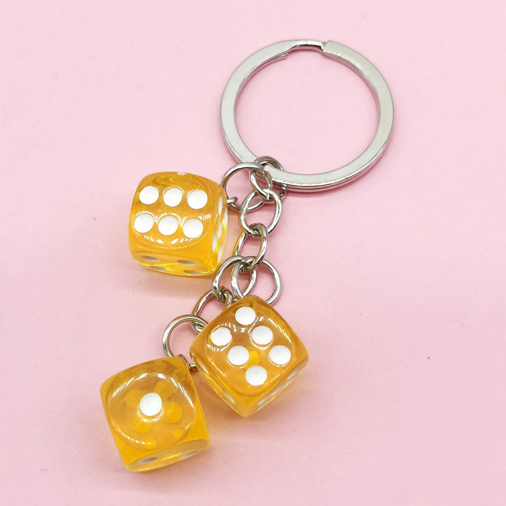 Wholesale Resin Colored Dice Keychain Pendants