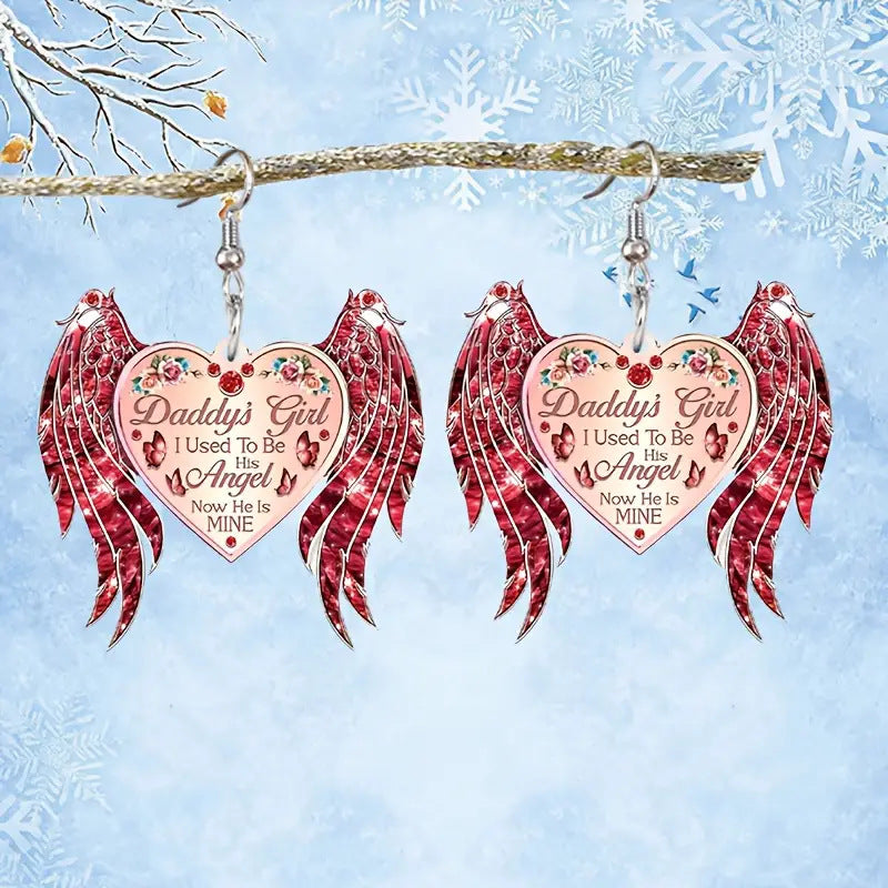 Wholesale Valentine' s Day Love Wings Acrylic Earrings