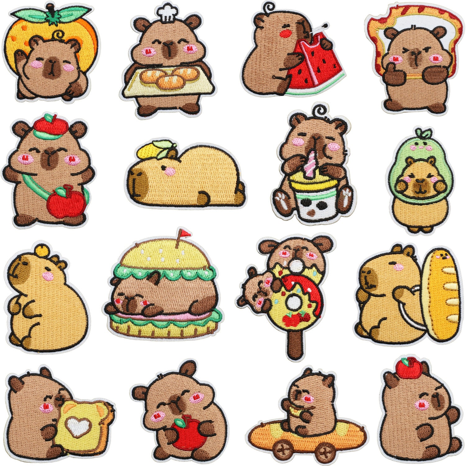 Wholesale Cartoon Capybara Embroidered Patch Decorative Accent For Clothing Stylish Gift For Boutique Resale