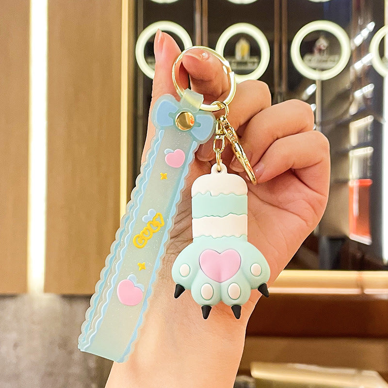 Wholesale PVC Cartoon Cute Cat Claw Keychain