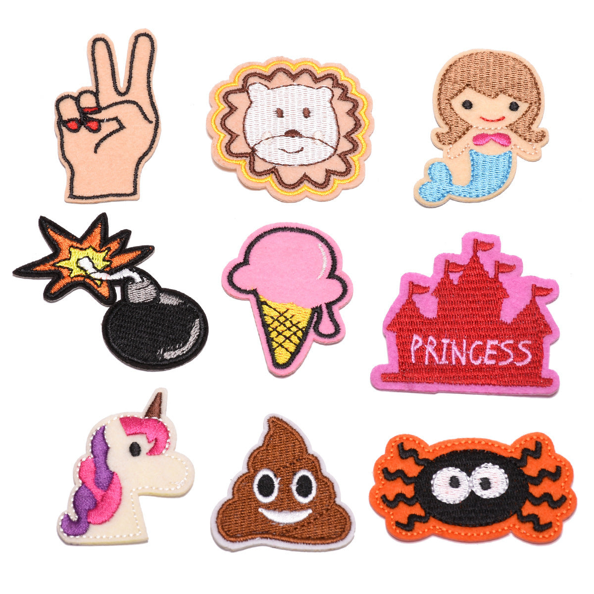 Wholesale Cloth Cartoon Embroidered Patch Set 9 Styles Sew Iron On Applique For Clothing DIY Craft Supply