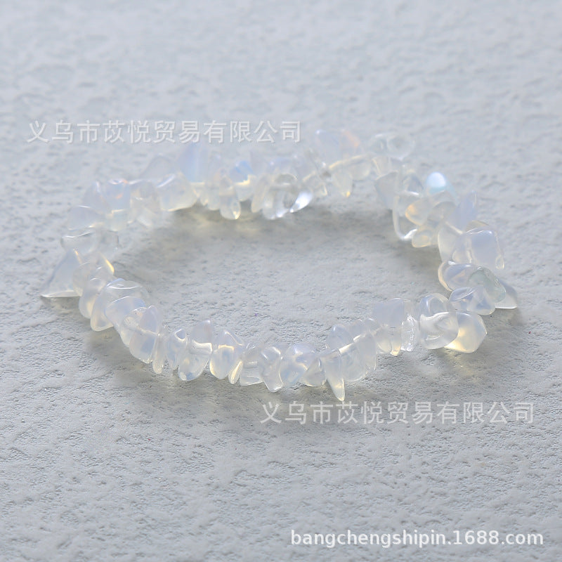 Wholesale 5pcs natural crystal gravel elastic bracelet colorful gravel bracelet