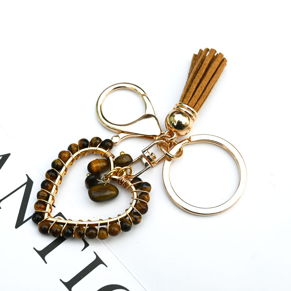 Wholesale  Natural Stone Keychain Bohemian Style